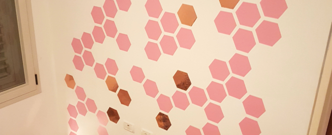 DIY wall stickers from vinyl wallpaper
