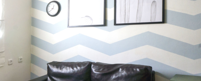 DIY zig zag chevron accent wall