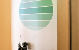 DIY wall painting ombre circle with painters tape