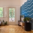 Blue chevron wall DIY