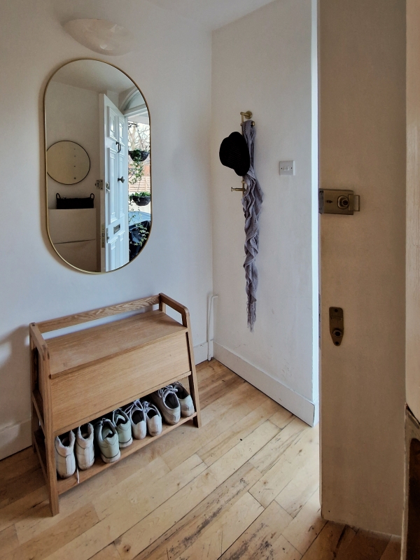 IKEA lindbyn mirror at the mudroom